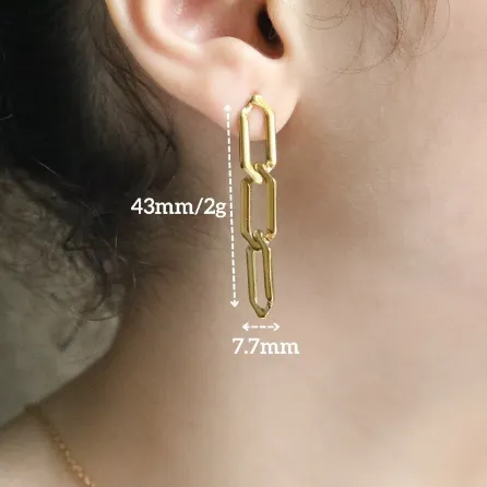 18K Gold-filled Chain Stud Earrings
