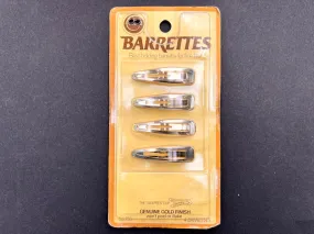 1970s GENUINE GOLD FINISH Barrettes for Fine Hair - 4, 5cm long.