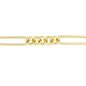 5 1 Round Paper Clip 150 Chain Bracelet with Pear Shape Lock