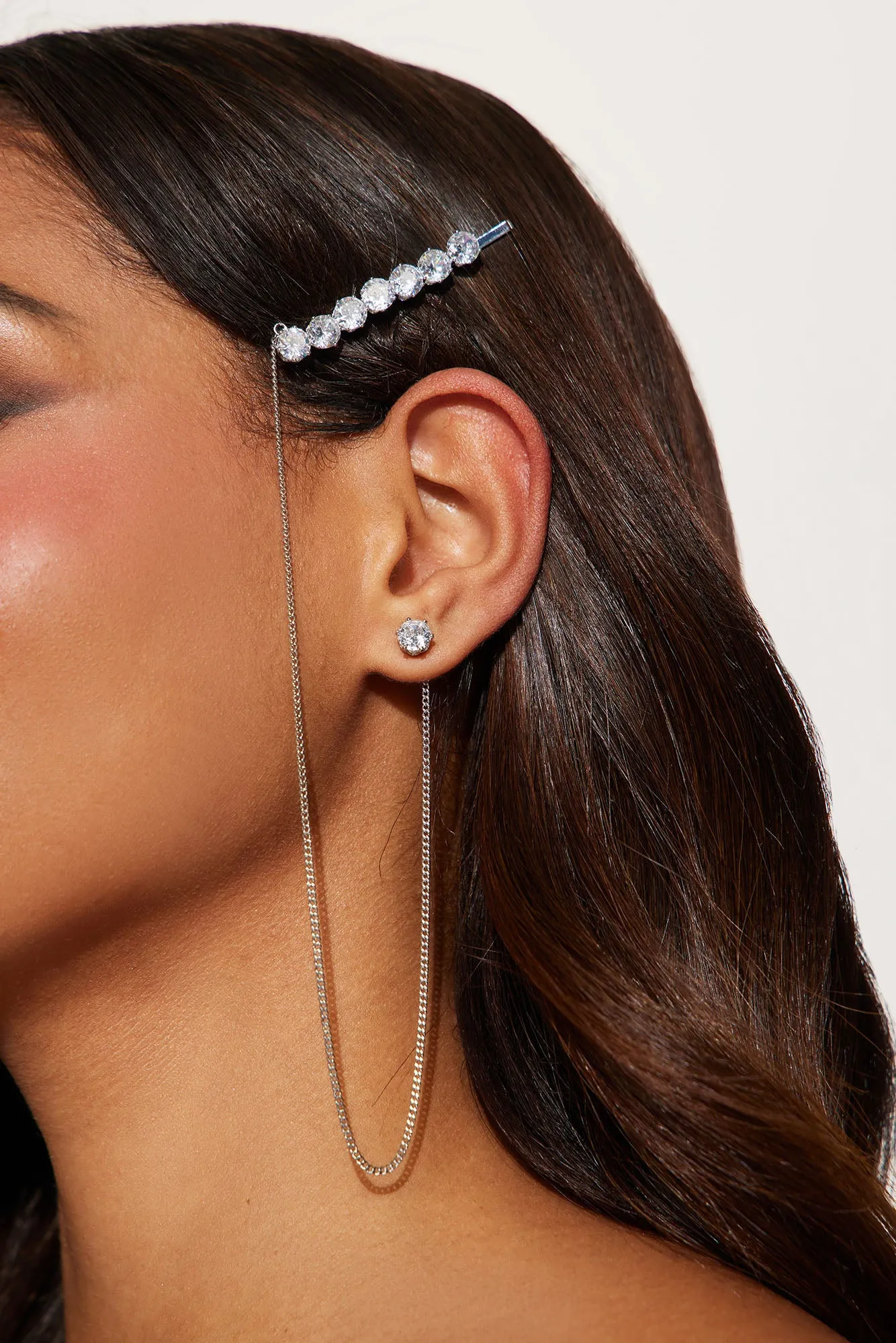Barrette Earring Set - Silver