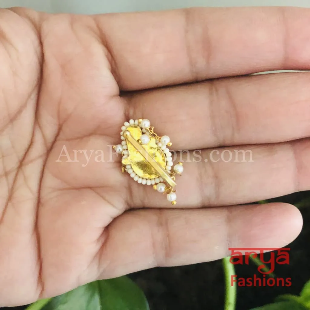 Bird Nose Clip/ Kundan CZ non piercing nose ring/ Kundan Bridal Nosepin