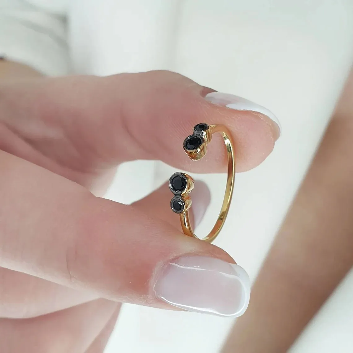 Black Diamond Open Ring