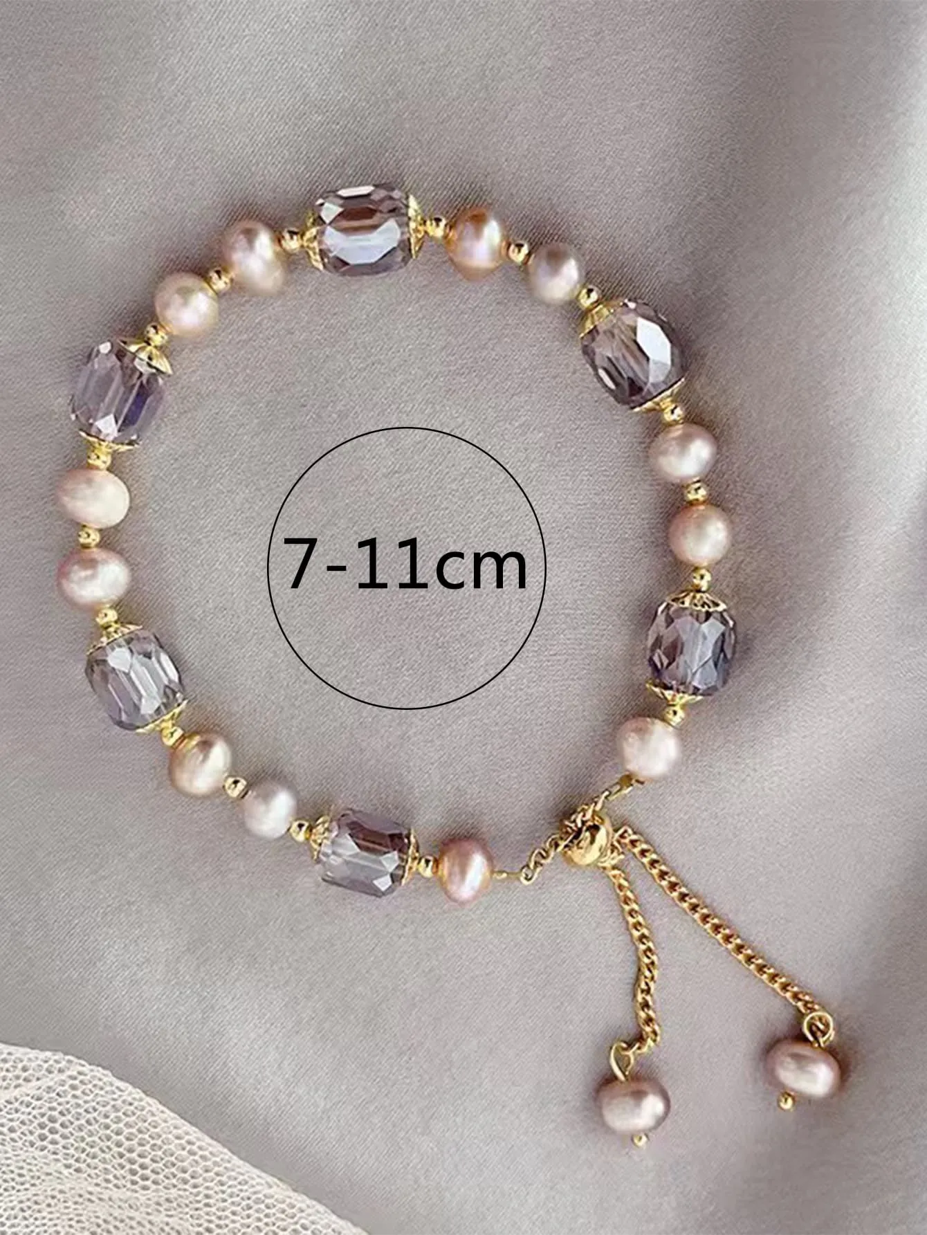 Crystal & Faux Pearl Decor Bracelet Women Bracelet Stackable Bracelet Crafted