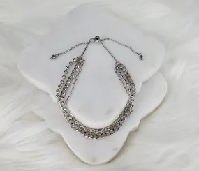 Dorothy chain link and ball layered adjustable bracelet