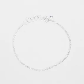Fine Silver Figaro Chain Bracelet