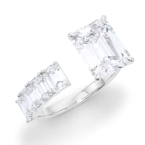 Floating Emerald Cut Diamond Ring