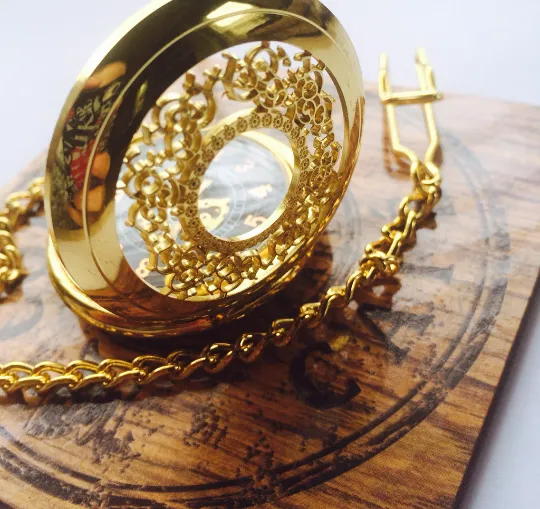 Gold Pocket Watch Personalized Mechanical pocketwatch- Gifts for Dad Father of the Bride VM014