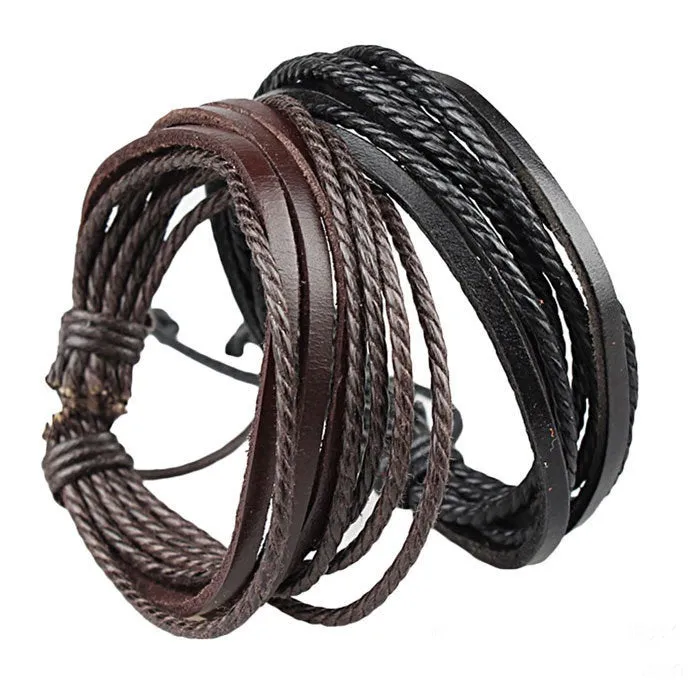 Men's Bracelets - Leather Bracelets for Men - Leather Bracelet Womens - Bracelet Leather Leather Wrap Bracelet - Boho Bracelet Gift For Men