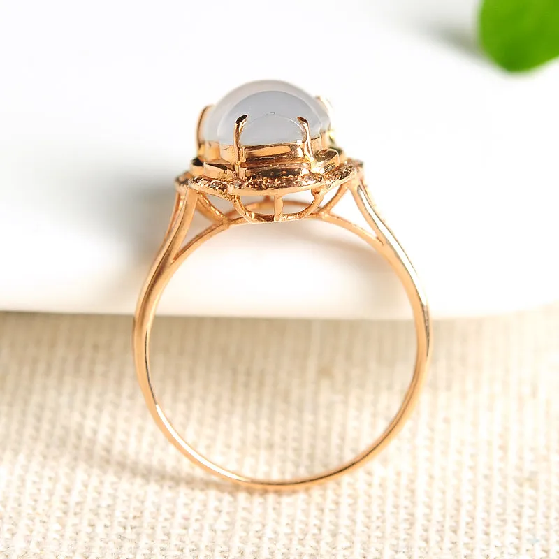 Natural Jade Ring Jadeite Gold Gourd Ring RG31