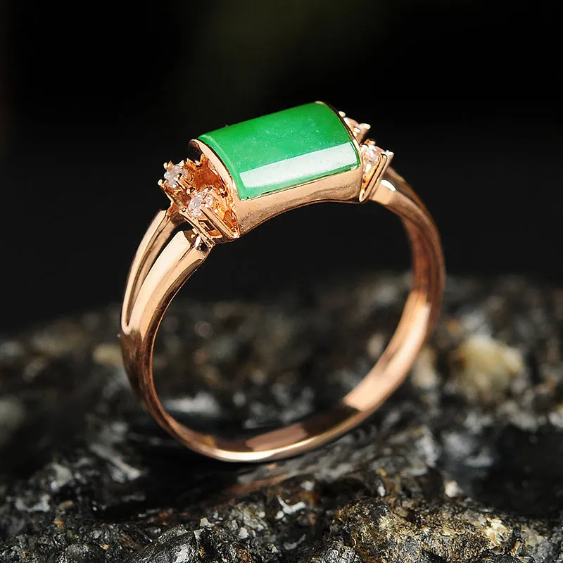 Natural Jade Ring Jadeite Gold Ring RG56