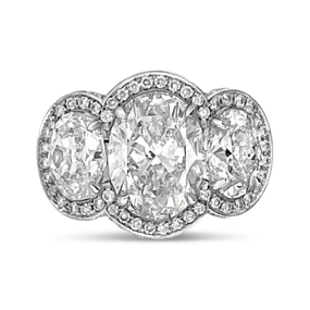 Oval Three Stone Diamond Ring