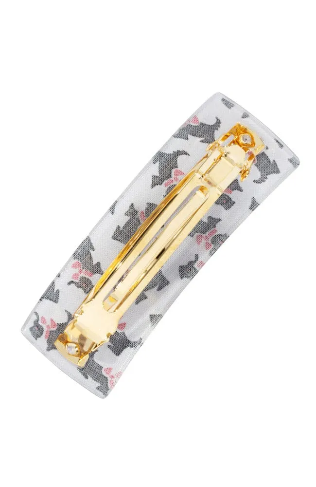 Rectangle Volume Barrette - Scottie Dog