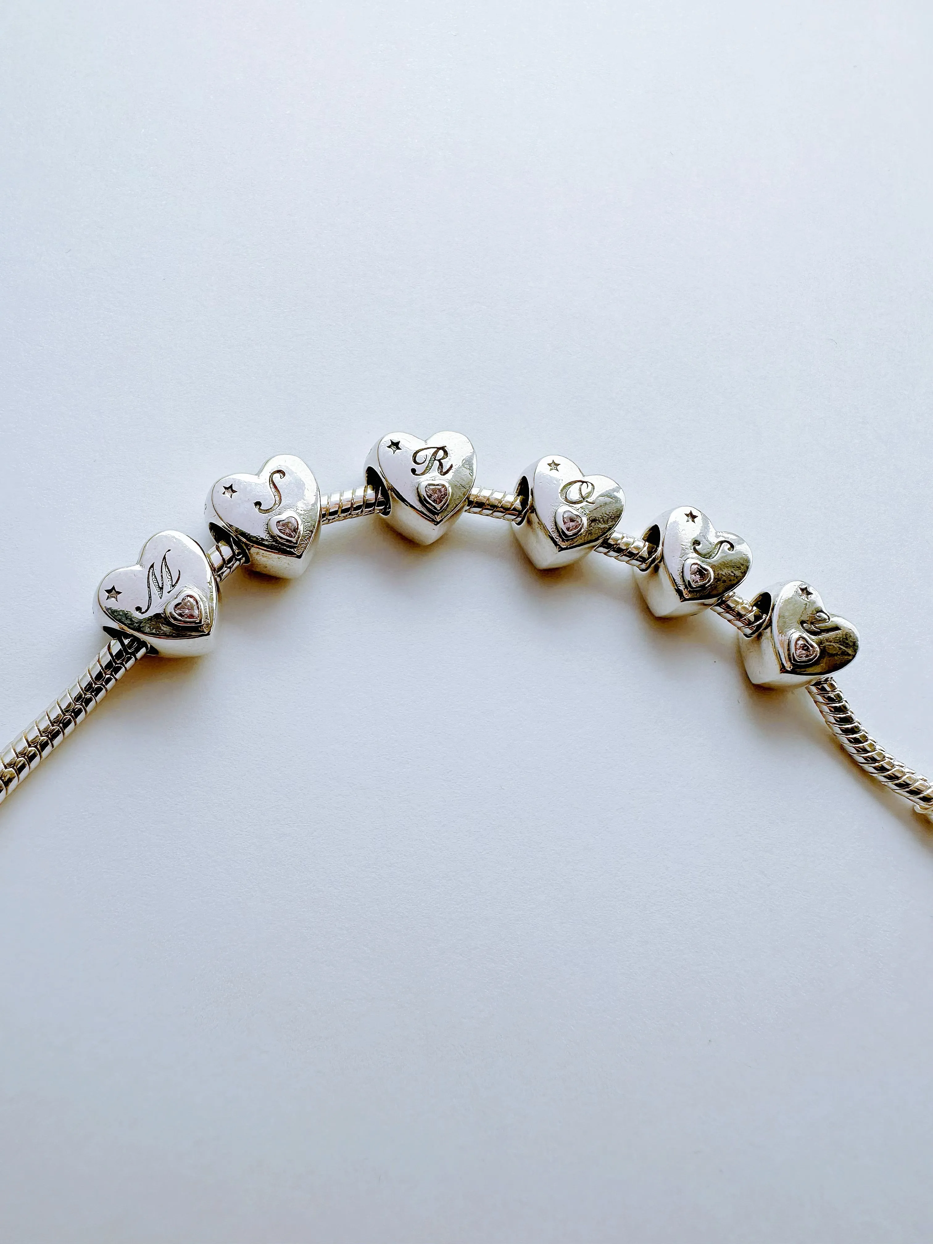 S925 Silver New Alphabet Initial Letter F Heart Charm For Bracelet and Necklace