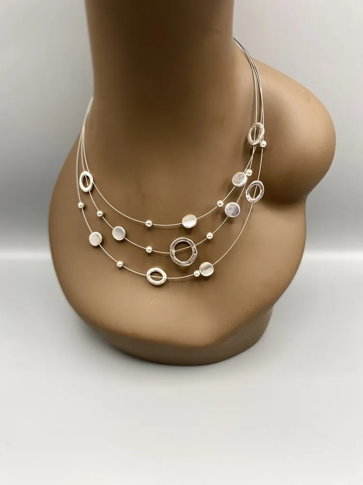 Sika Tri-Tone Necklace & Earrings Set