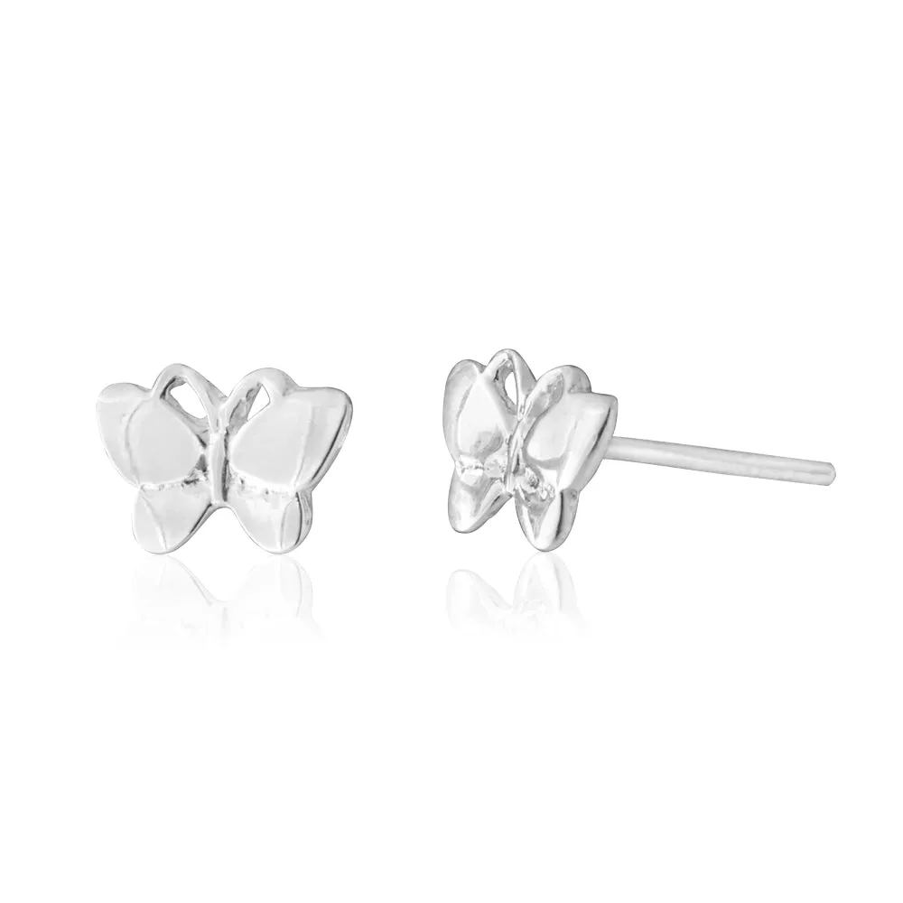 Sterling Silver Butterfly Stud Earrings
