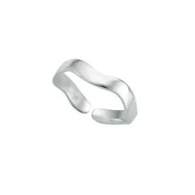 Wavy Band Silver Toe Ring