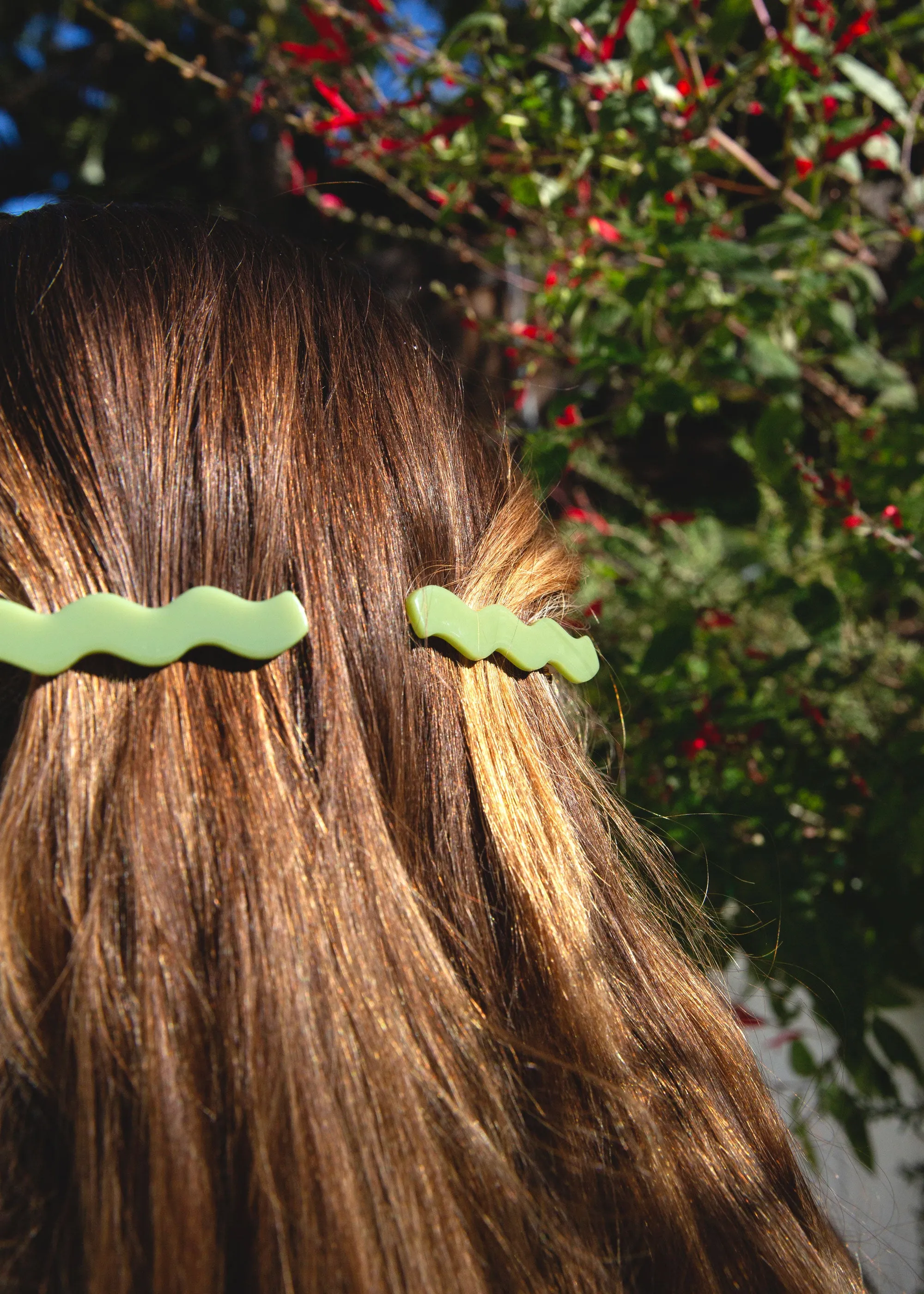 Wavy Barrette Set - Pear