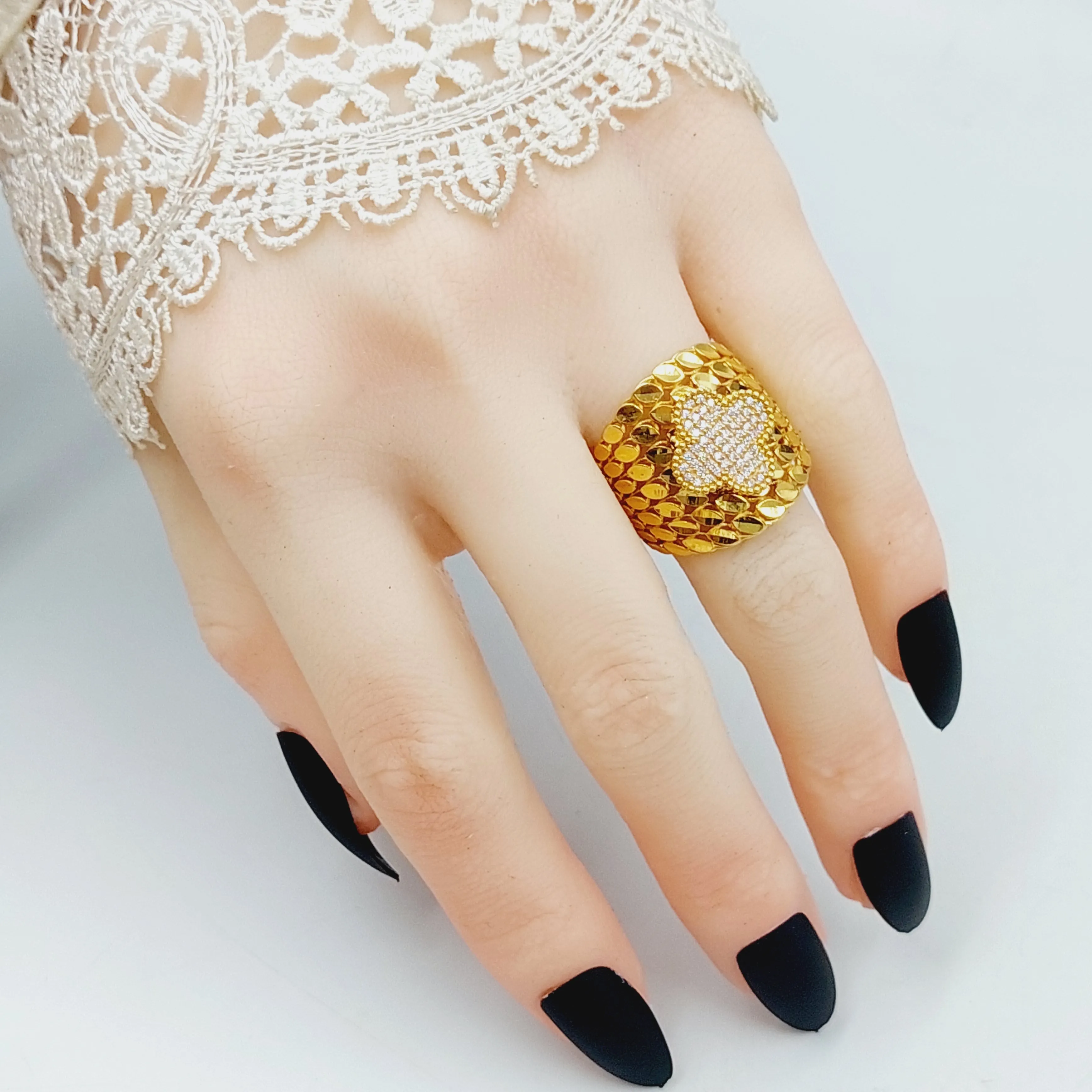 Zirconed Clover Ring